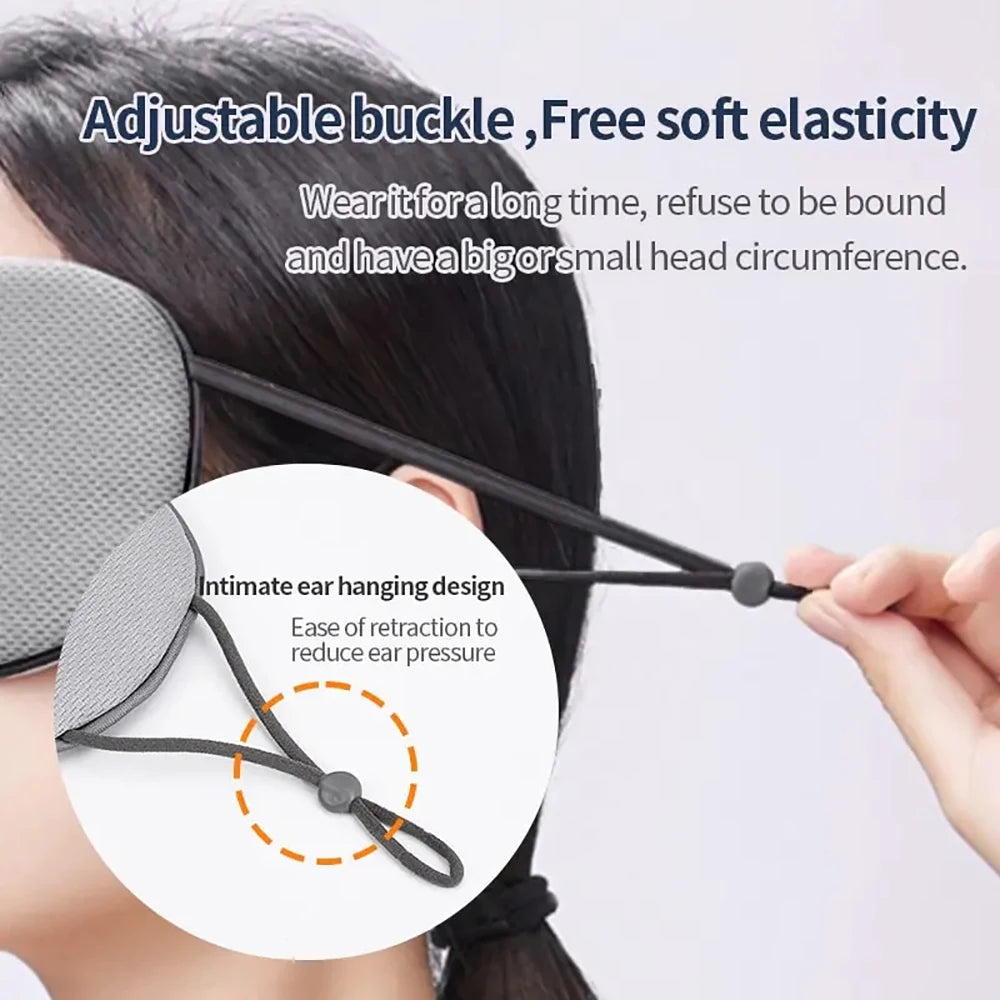 Dual Use Sleeping Mask Warm And Cold Ice Silk Adjustable Light Blocking Breathable Eye Cover Blindfold For Travel Night Sleep