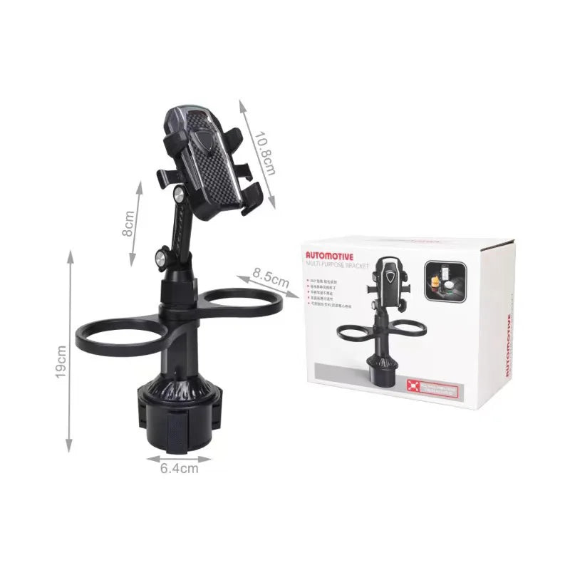Car Cup Phone Holder Stand Mount Tray 360 Degree Rotation Table Slot Food Organized Adjustable Drink Accesories