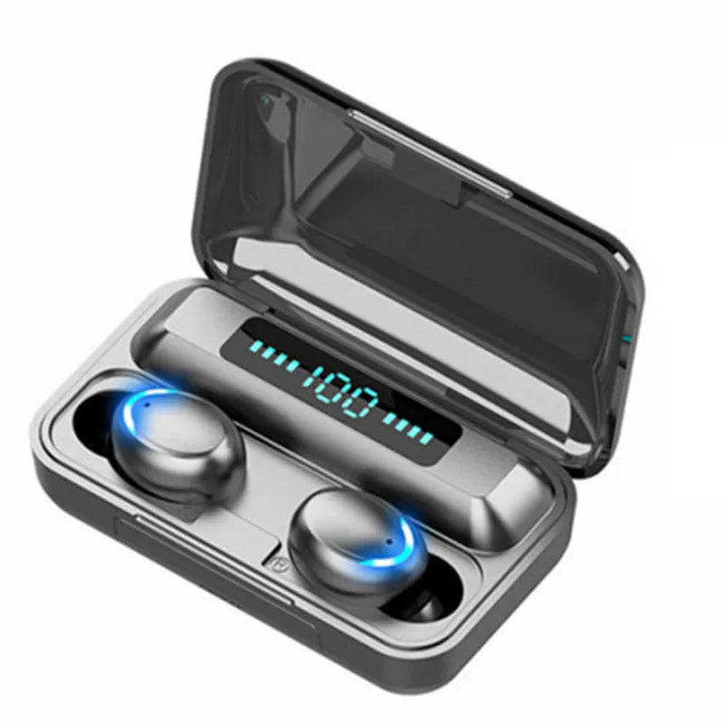 F9 Wireless Bluetooth Headphones Tws Game Earbuds Earphones Digital Display Heaset Large Capacity Charging Case