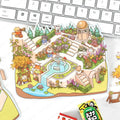 Cartoon Forest Village DIY 3D Sticker Pocket Cabin Scene Stacking and Pasting Festival Birthday Gift for Kid Child Student