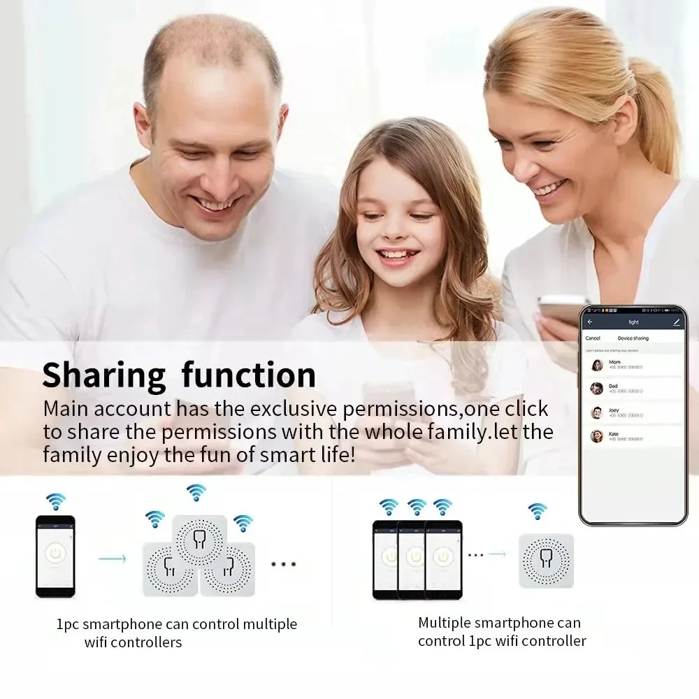2 Way Control  Tuya Mini 16A WiFi Switch Smart Life App Smart Home Automation Module Interruptor Work for Alexa Google Home