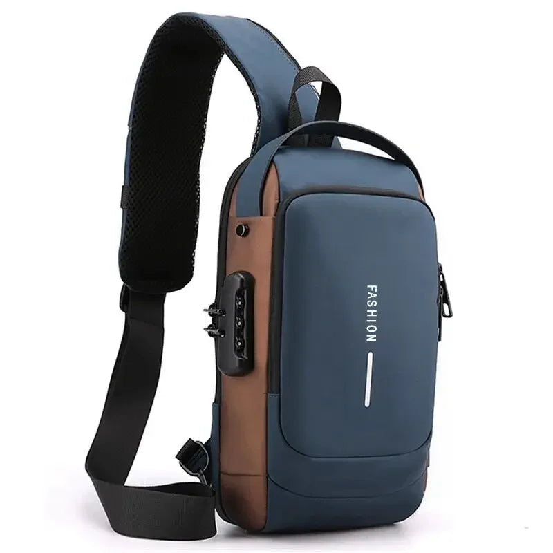 Sac à bandoulière élégant pour hommes – Tissu Oxford durable, sac de poitrine à bandoulière avec poche pour téléphone, fermeture