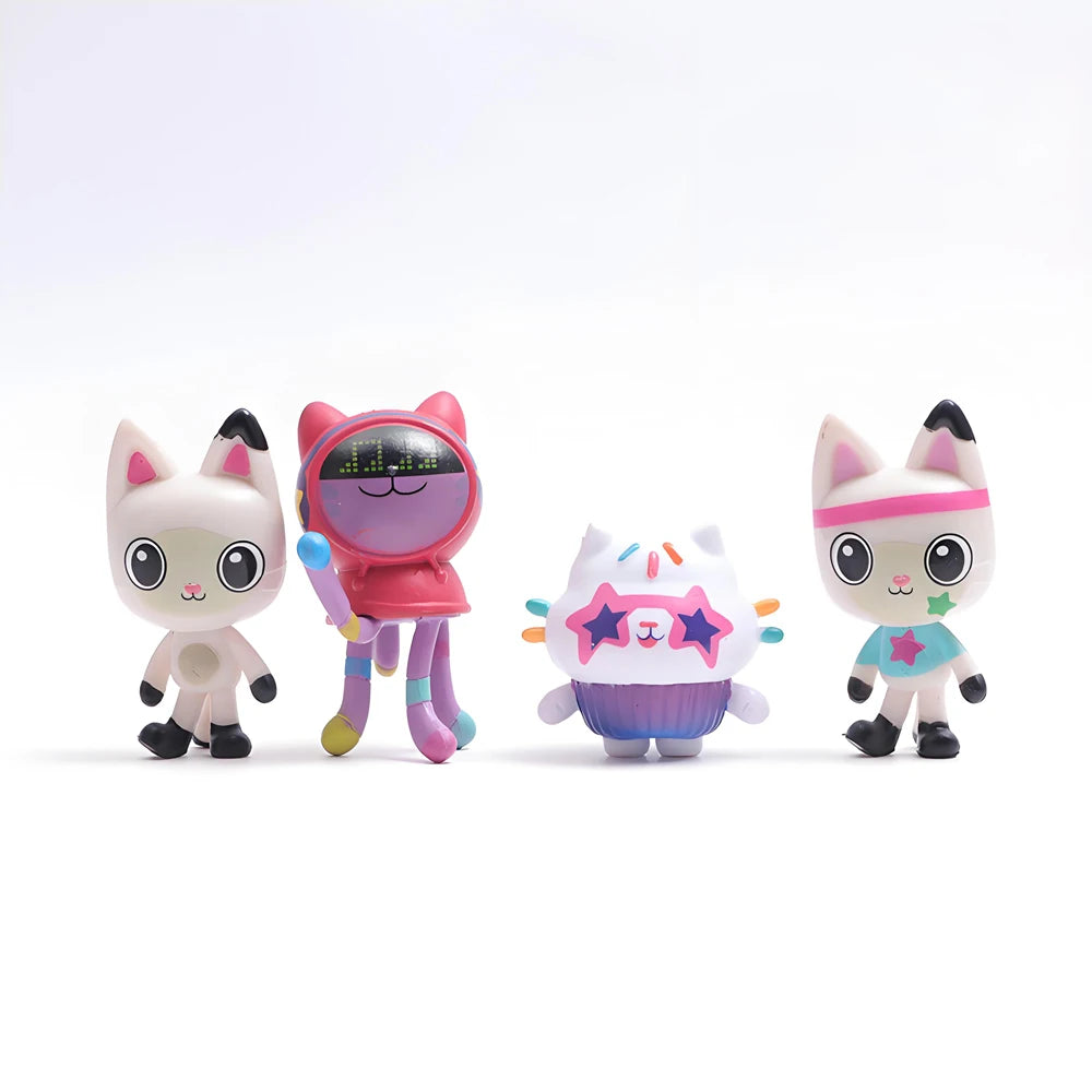 13pcs Gabby Dollhouse Anime Figure Toy Smiling Car Cat Hug Gaby Girl Dolls Mercat Cartoon Action Figure Xmas Birthday Kids Gift