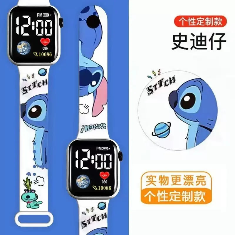 New  cartoon color printed student LED electronic watch fashionable printed square Y1 button electronic watch