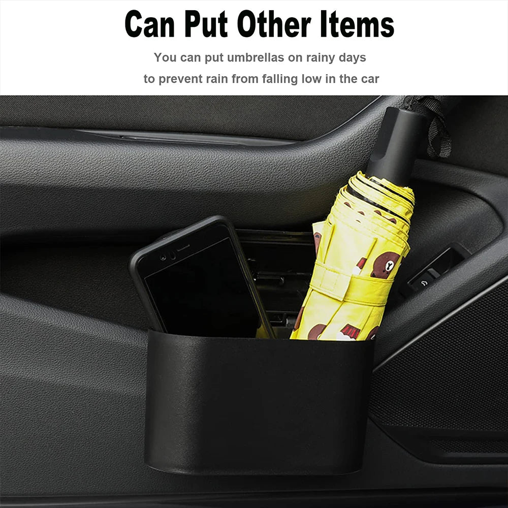 Hanging Car Trash Bin -Space-Saving Vehicle Garbage Can with Press-Open Lid - Durable Plastic Storage Box for Auto Organization