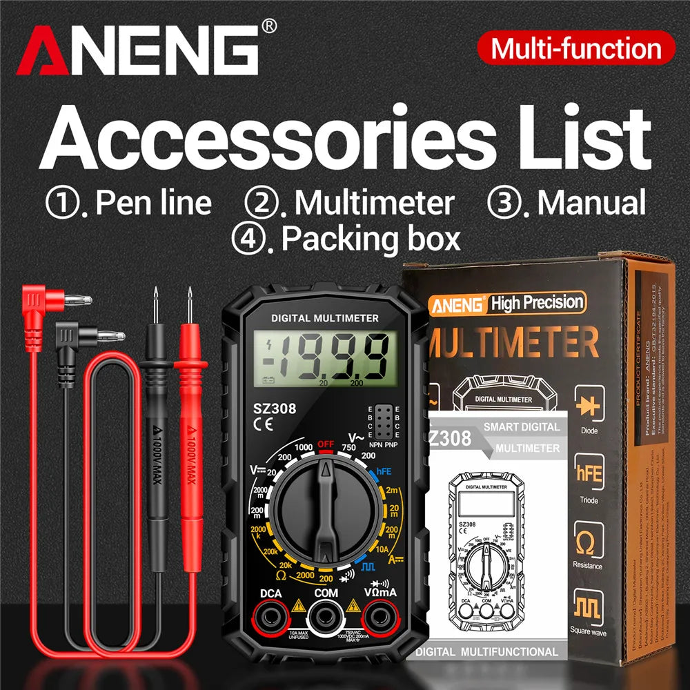 Multimeter Tester Pen Suit ANENG Multimeters 1999 Counts 24-250V Voltage Detector Meter Diagnostic Breakpoint Finder