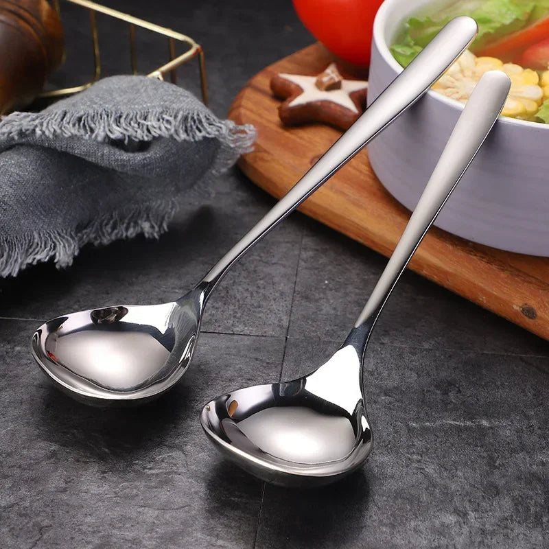 Soup Spoon Stainless Steel Creative Durable Thickening Spoon Home Kitchen Essential Tools Comfortable Long Handle Small Spoon