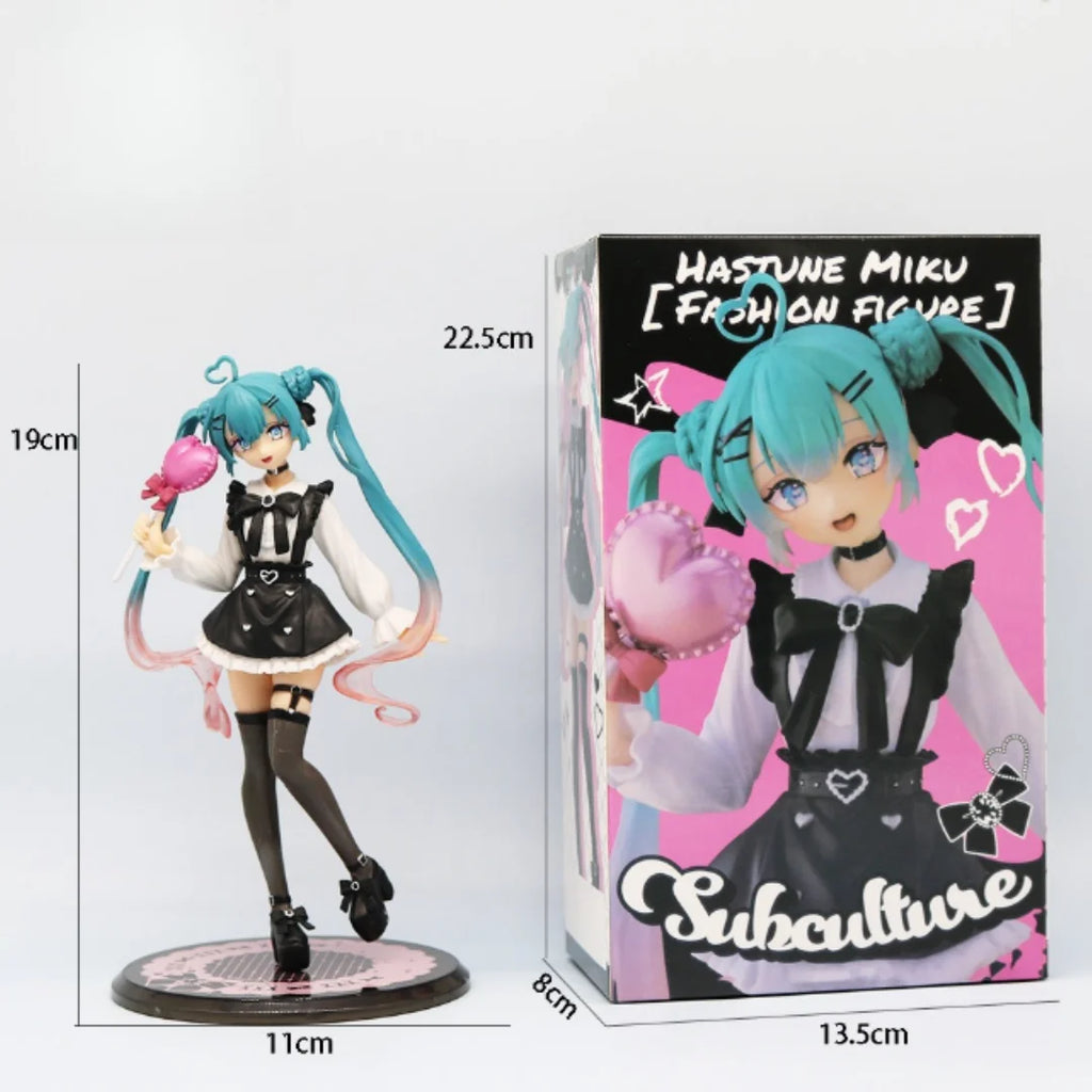 Hatsune Miku Desktop Cute Action Figure 11cm Neko T-Shirt Ver. Anime Figurine Kawaii Girl Model Toy Gift