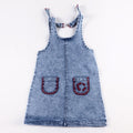 6m-12t 2024 New Summer Spring Denim Famliy Clothing Set Girls Suspender Dress Skirt Baby Sleeveless Romper Overall Boys Shirt