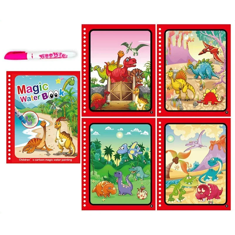Children Early Education Toys Magical Book with Pen Water Drawing  Toys Gift Reusable Coloring Book Magic Drawing Book
