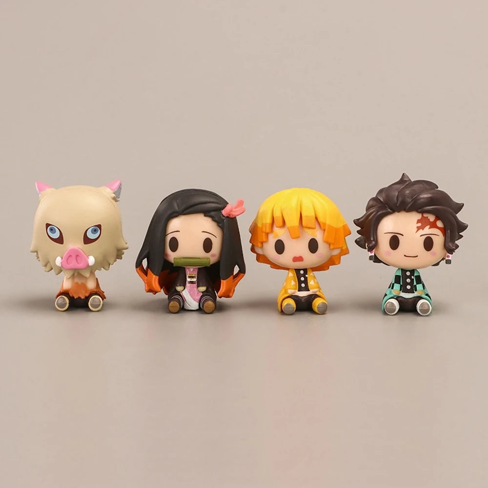 Demon Slayer Action Figure Kimetsu No Yaiba Kamado Tanjirou Nezuko Agatsuma Zenitsu Action Figure Anime Model Statue Toys Gifts