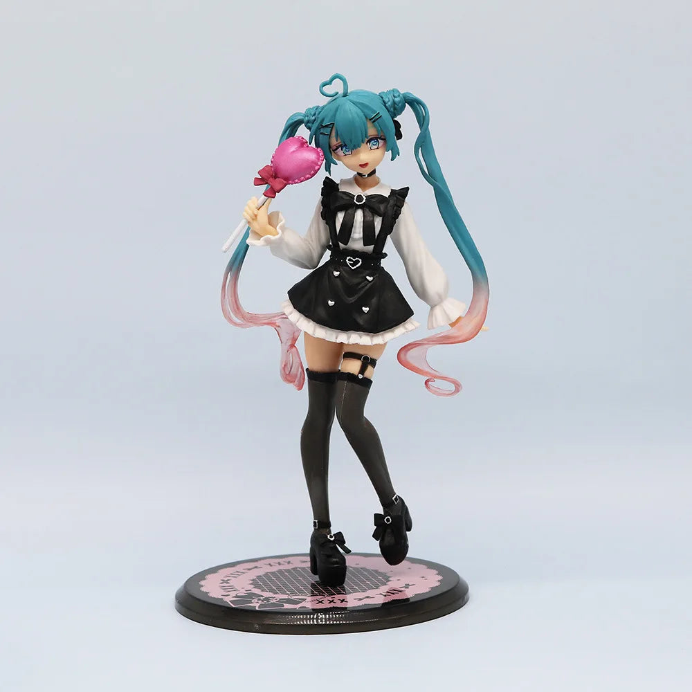 Hatsune Miku Desktop Cute Action Figure 11cm Neko T-Shirt Ver. Anime Figurine Kawaii Girl Model Toy Gift