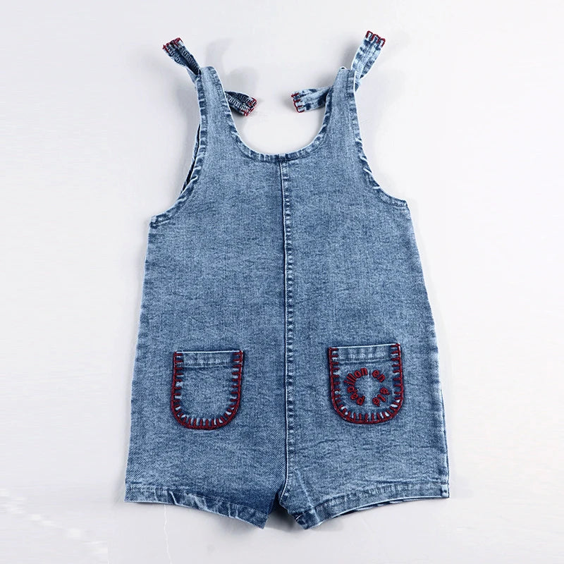 6m-12t 2024 New Summer Spring Denim Famliy Clothing Set Girls Suspender Dress Skirt Baby Sleeveless Romper Overall Boys Shirt