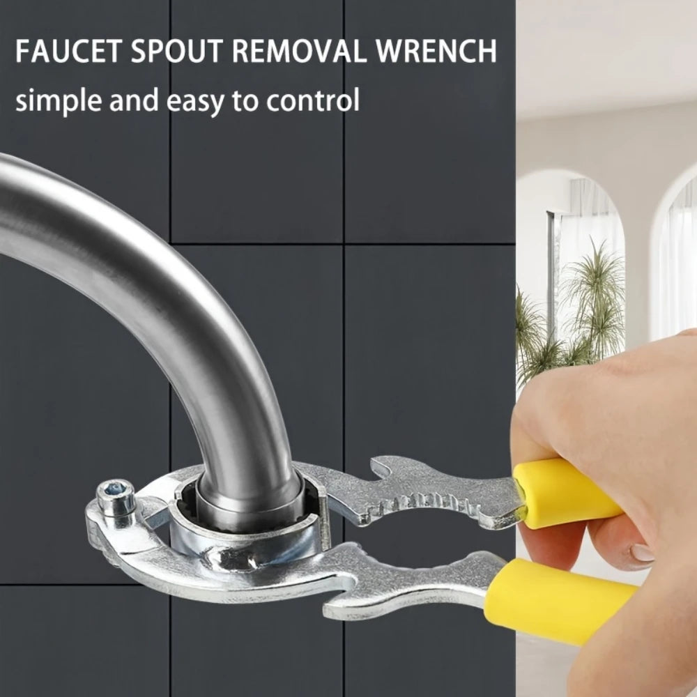 Multifunctional faucet aerator wrench, sink spout tool, non-slip handle, for filter removal, essential for home repairs