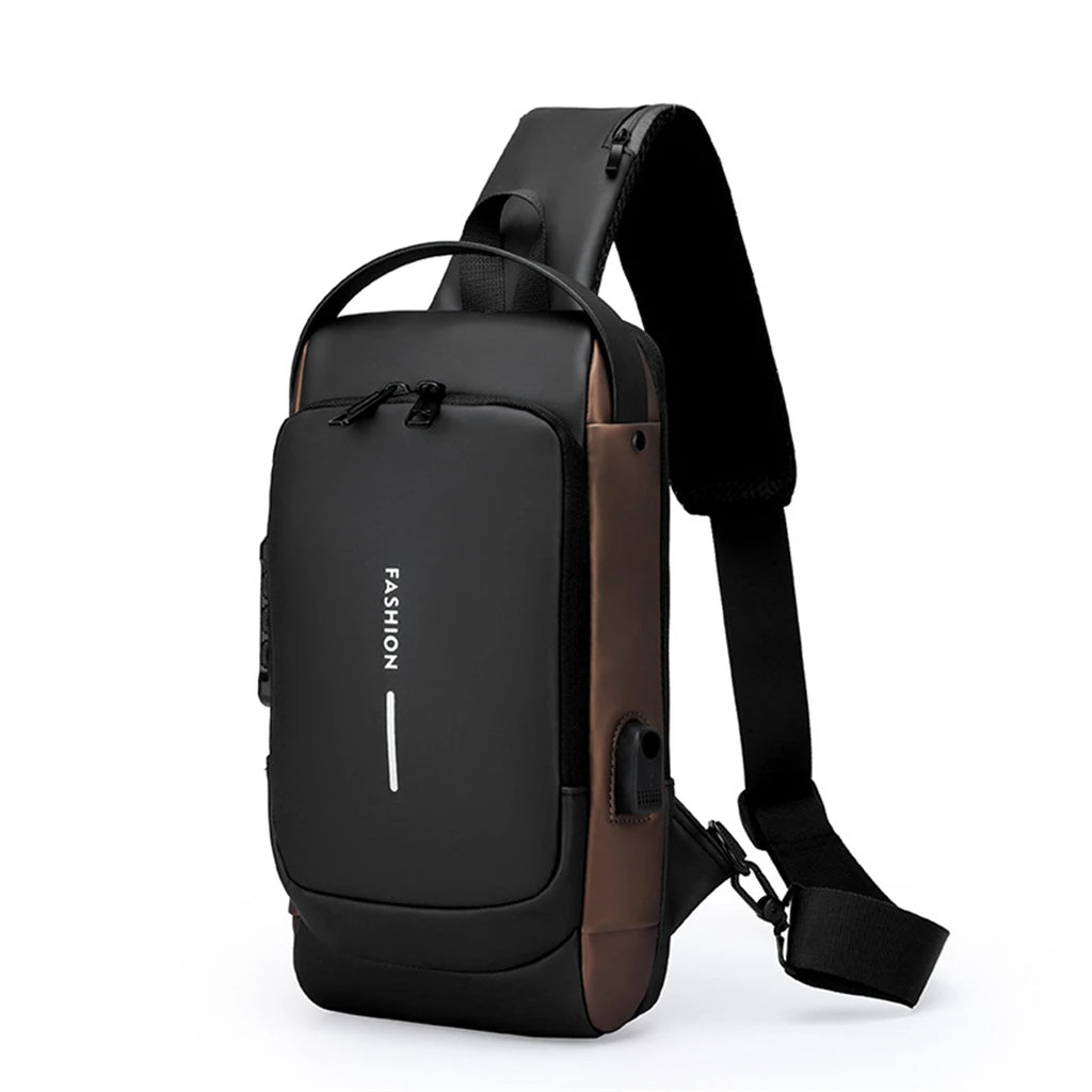 Sac à bandoulière élégant pour hommes – Tissu Oxford durable, sac de poitrine à bandoulière avec poche pour téléphone, fermeture
