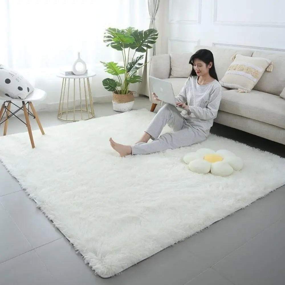 VIKAMA Tie-Dye Plush Carpet Living Room Decoration Soft Fluffy Home Mat Children's Room Baby Crawling Non-Slip Blanket