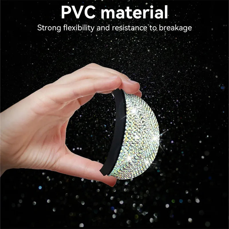 Car coaster with crystal - anti slip, heat-resistant, elegant diamond like design, light luxury shining, beautiful car interior