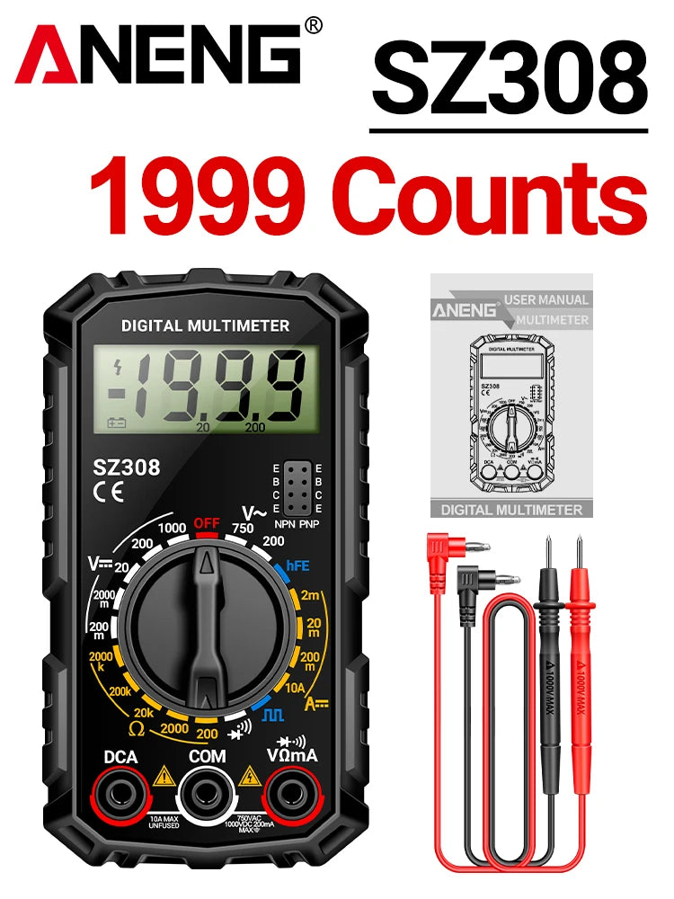 Multimeter Tester Pen Suit ANENG Multimeters 1999 Counts 24-250V Voltage Detector Meter Diagnostic Breakpoint Finder