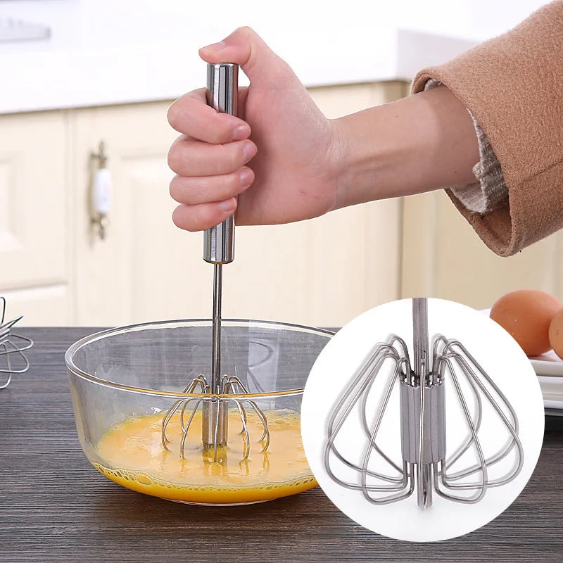 Baking Tool Whisk Stainless Steel Thickened Mixer Semi-Automatic Egg Beater Manual Mini Silicone Whisk