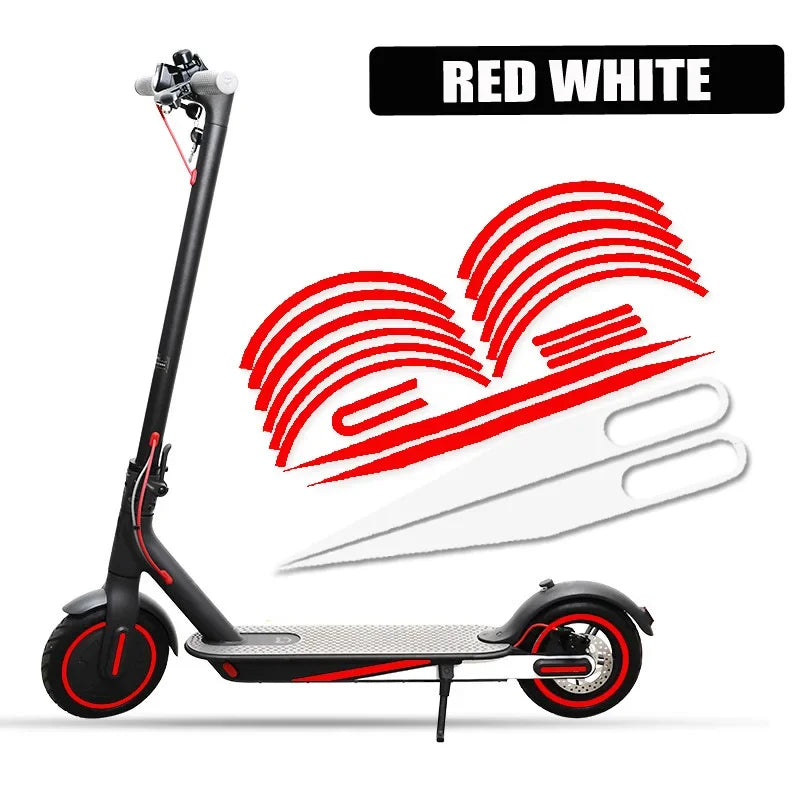 Scooter Night Riding Warning Strip Reflective PVC Scooter Decals For Xiaomi Mijia M365 Waterproof Scooter Modification Parts