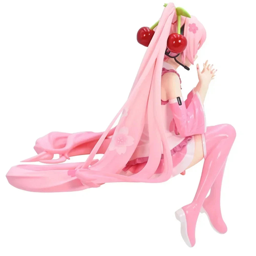 Hot Hatsune Miku Anime figure Pink dress PVC model action toys Cherry pink cherry blossom decoration collect gifts