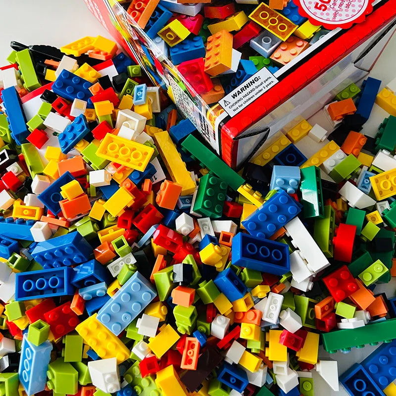 1000PCS Bulk Building Blocks Creative Educational Toys for Kids STEM Learning Bricks Construction  Free random color soleplate
