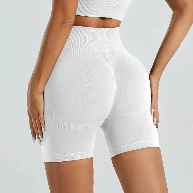 HISTELLO Sports Shorts 4.5" Women Yoga Shorts Seamless Low Waist Scrunch Bum Gym Leggings Workout Stretch Fitness Sports Shorts