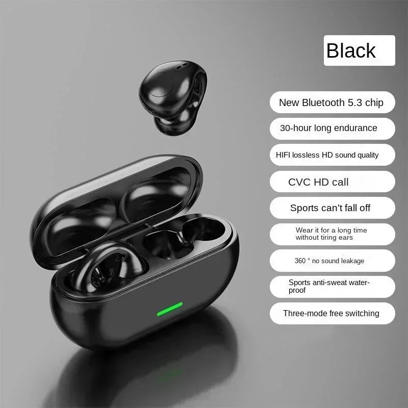 New T75 Bluetooth 5.3 Earphones - Waterproof Sports Headphones with HiFi Stereo Sound