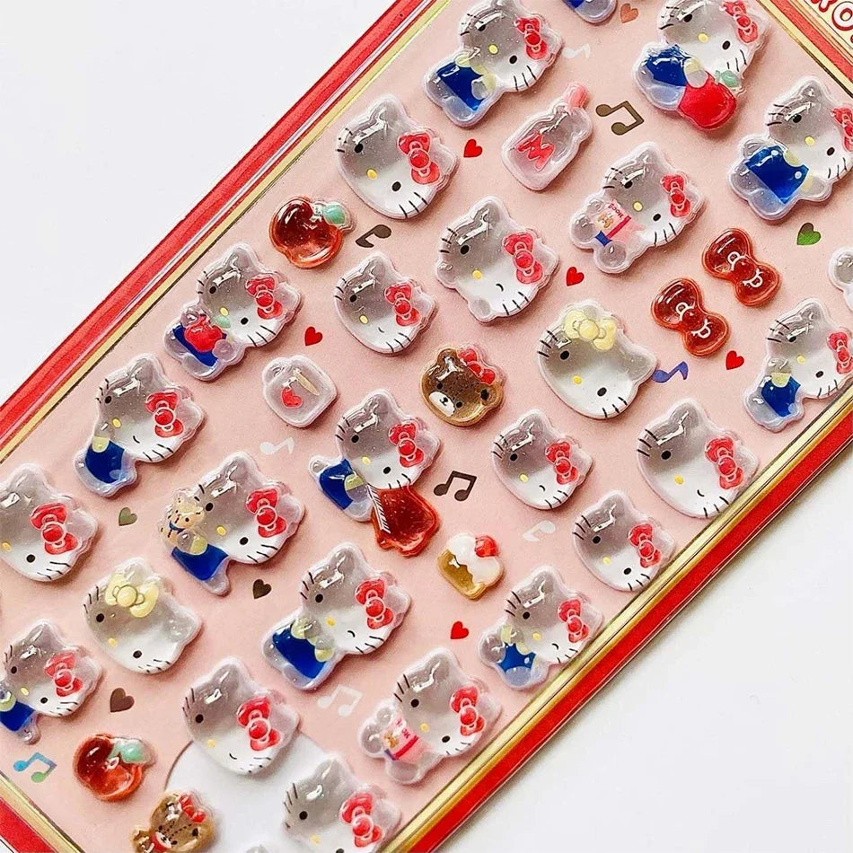 7Style Anime Sanrio Kuromi Hellokitty Hangyodon Cinnamoroll 3Dtransparent Jelly Sticker Crystal Decorative Stickers Casesdiy Toy