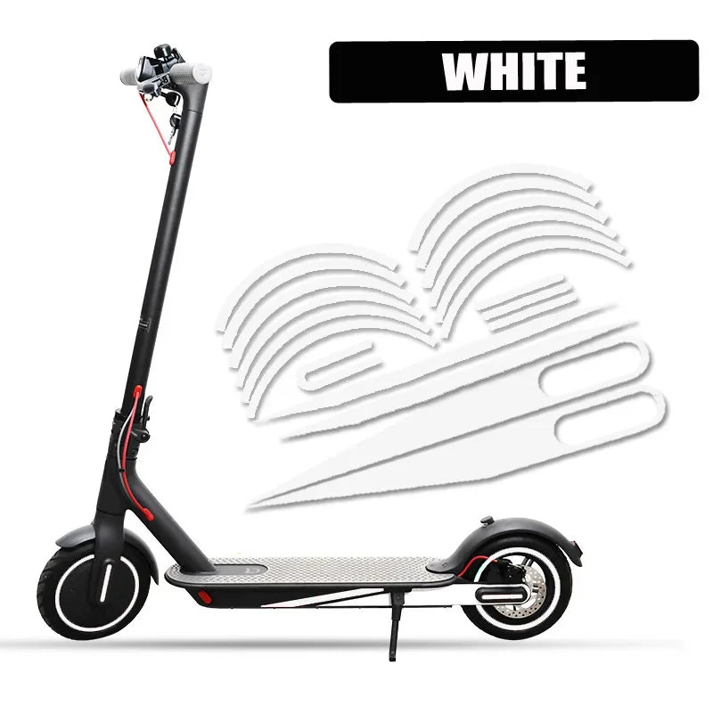 Scooter Night Riding Warning Strip Reflective PVC Scooter Decals For Xiaomi Mijia M365 Waterproof Scooter Modification Parts