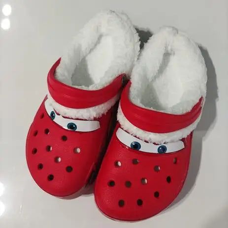 New Disney McQueen Pix Cartoon Solid Color Waterproof Anti Slip Hole Outdoor Sandals Casual Sandals Adult Anime Accessories