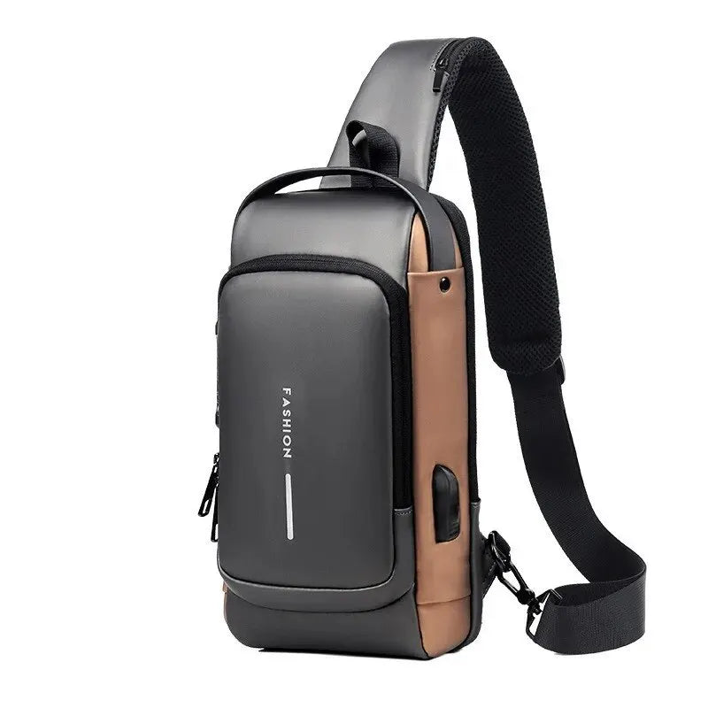 Sac à bandoulière élégant pour hommes – Tissu Oxford durable, sac de poitrine à bandoulière avec poche pour téléphone, fermeture