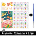 12 Sheets/Set Portable Watercolor Painting Book Coloring Book With Paint Brush Book Kids Graffiti Picture Drawing Stationery