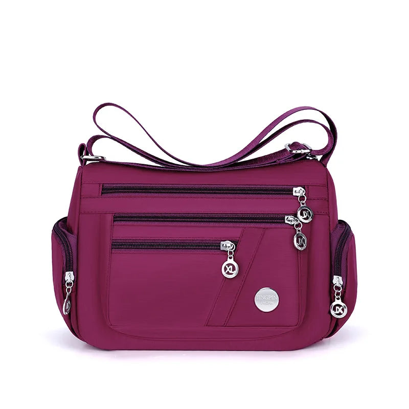 Multi layer leisure multifunctional men's and women's crossbody bag fabric bag fashion Oxford shoulder bag
