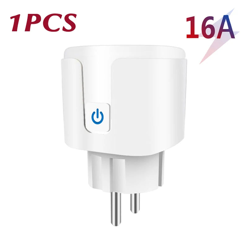 Tuya Smart Socket EU16A/20A Wifi Smart Plug With Power Monitoring Smart Life APP Remote Control Support Google Assistant Alexa