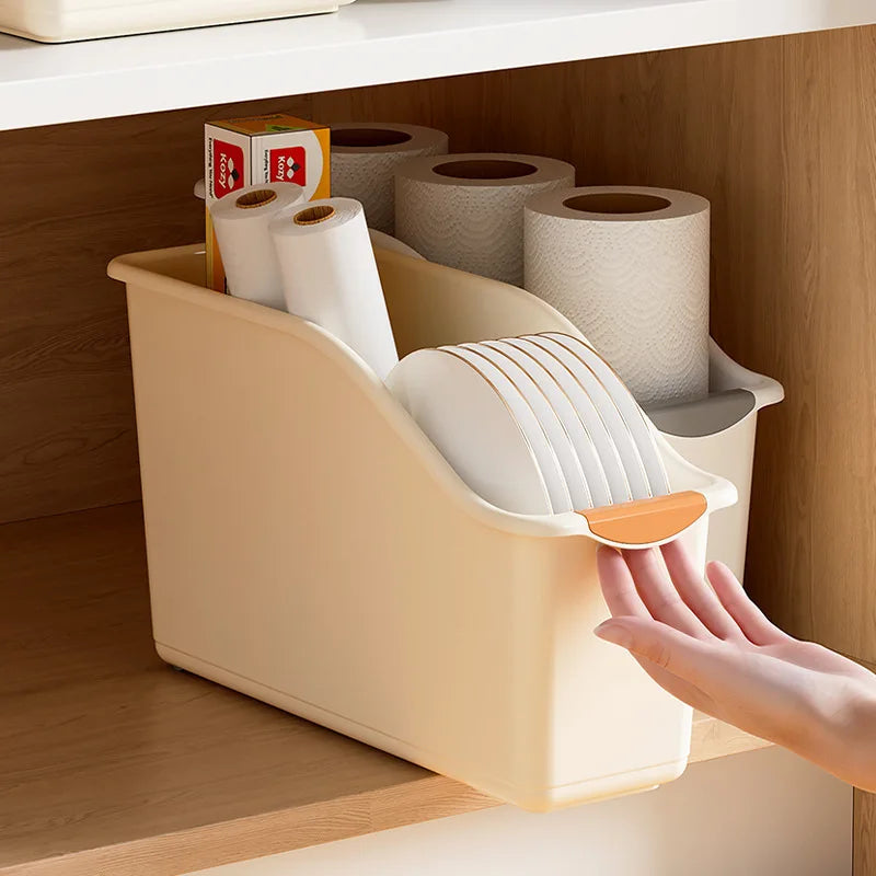 1/3pcs Multi-Functional Storage Box Set, Curved Space-Saving Design, Stackable Organizer Bins for Home Organization, Kitchen