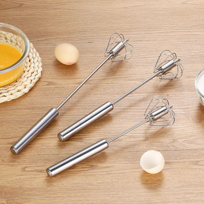 Baking Tool Whisk Stainless Steel Thickened Mixer Semi-Automatic Egg Beater Manual Mini Silicone Whisk