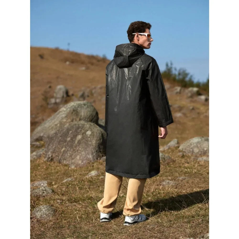Raincoat Waterproof EVA Adults Thicken Hooded Raincoat Women Men Camping Outdoors Rainwear Rain Clothes Covers