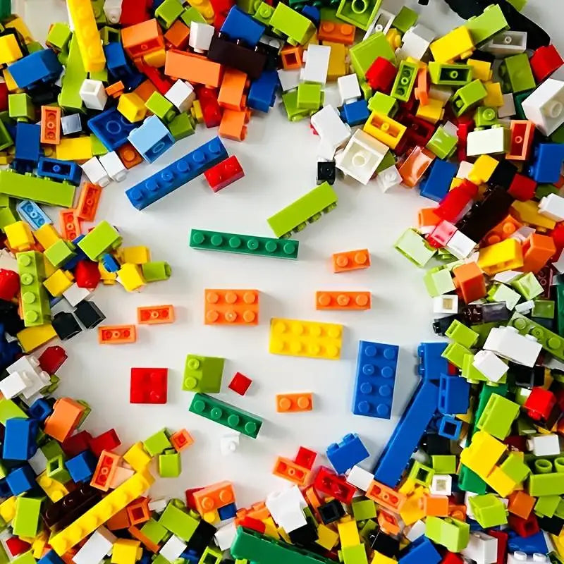 1000PCS Bulk Building Blocks Creative Educational Toys for Kids STEM Learning Bricks Construction  Free random color soleplate