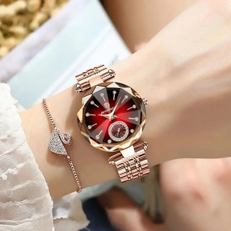 POEDAGAR Luxury Ladies Wristwatch Waterproof Stainless Steel Quartz Elegant Watches For Woman Simple Casual Dress Women's Watch