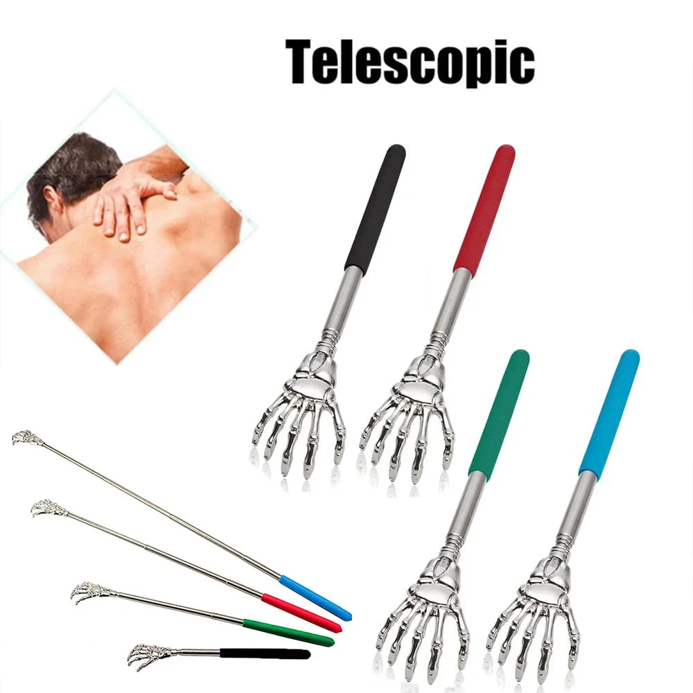 Stainless Steel Telescopic Back Scratcher Portable Extendable Scratcher Back Massager Tool Promote Blood Circulation Relax