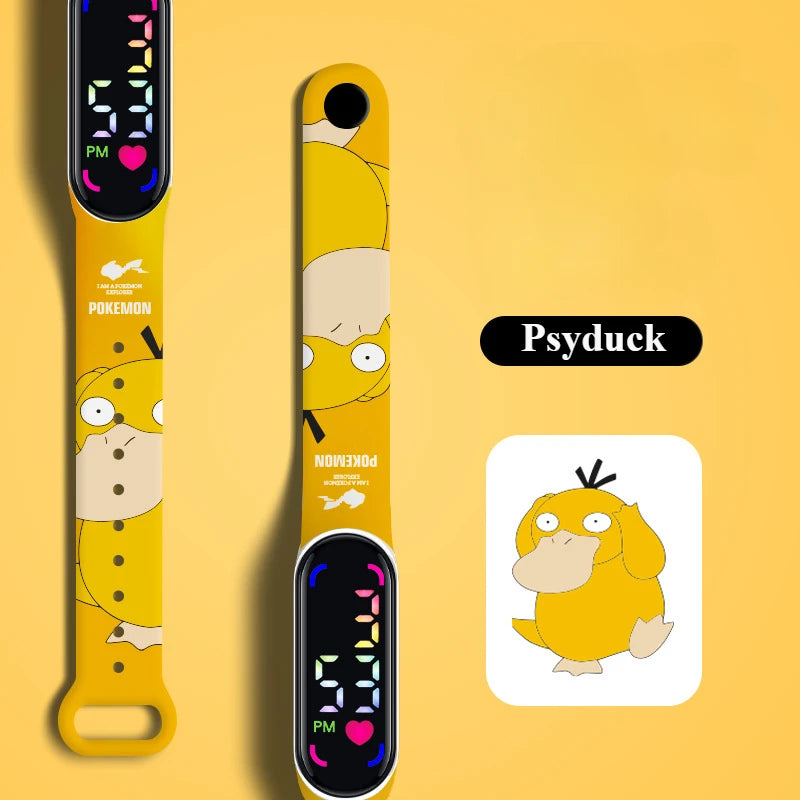 Pokemon Watch Pikachu Gengar, LED Digital Waterproof Watch for Kids, Electronic Wristwatch Boys Girls Birthday Gift