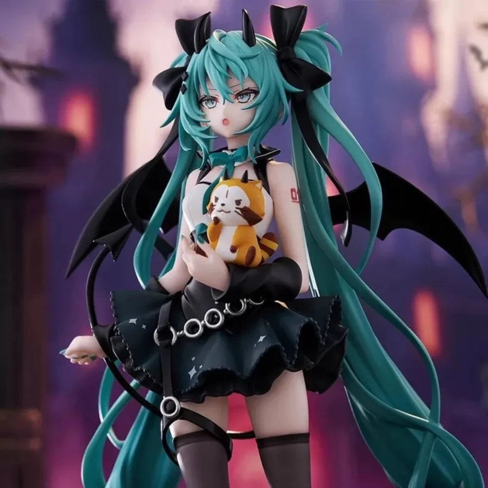 Anime Hatsune Miku 19CM Little Devil Raccoon Action Figure Model Toys Cute Action Model PVC Collection Desktop Accessories Gift