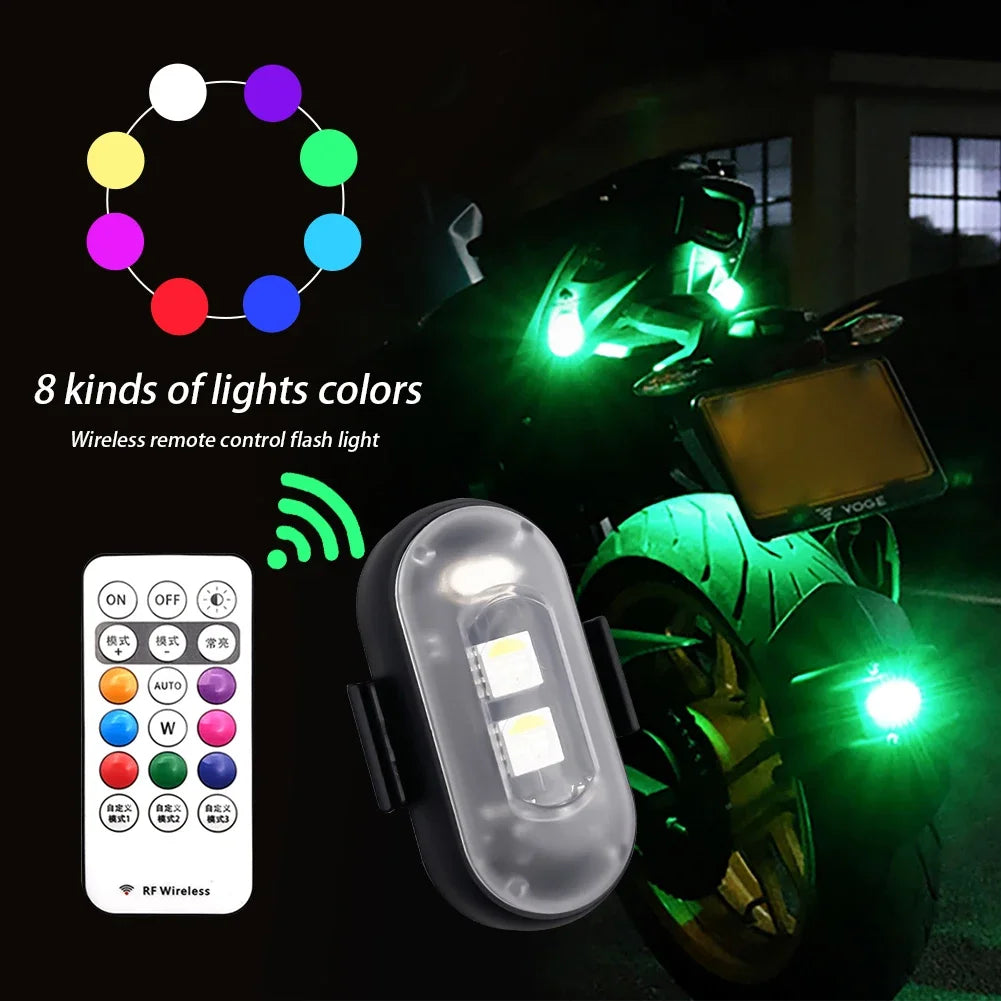 RGB Led Scooter Strobe Lights Bike LED Flash Position Wireless Light Aircraft Airplane Helicopter Warning Lights Accessories