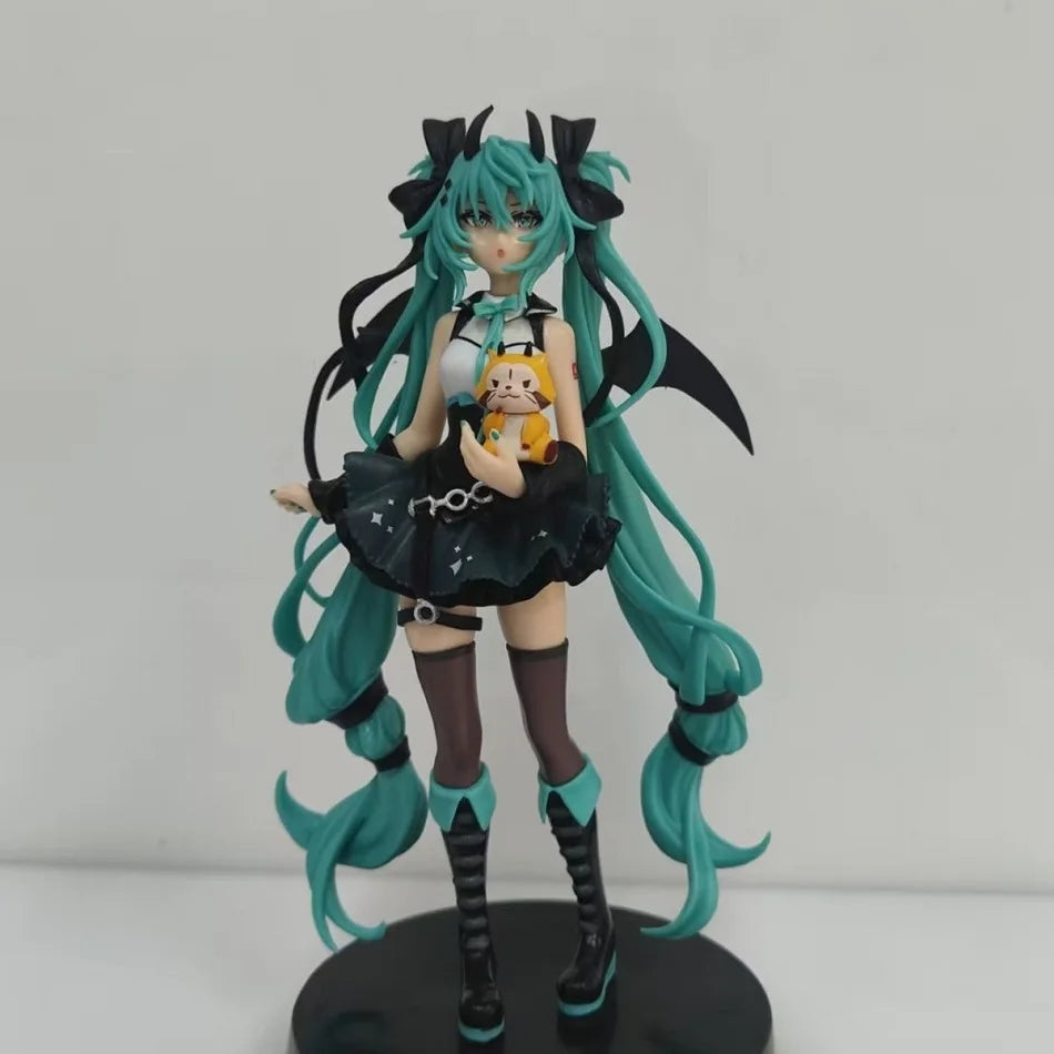 Anime Hatsune Miku 19CM Little Devil Raccoon Action Figure Model Toys Cute Action Model PVC Collection Desktop Accessories Gift