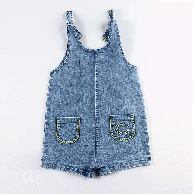 6m-12t 2024 New Summer Spring Denim Famliy Clothing Set Girls Suspender Dress Skirt Baby Sleeveless Romper Overall Boys Shirt