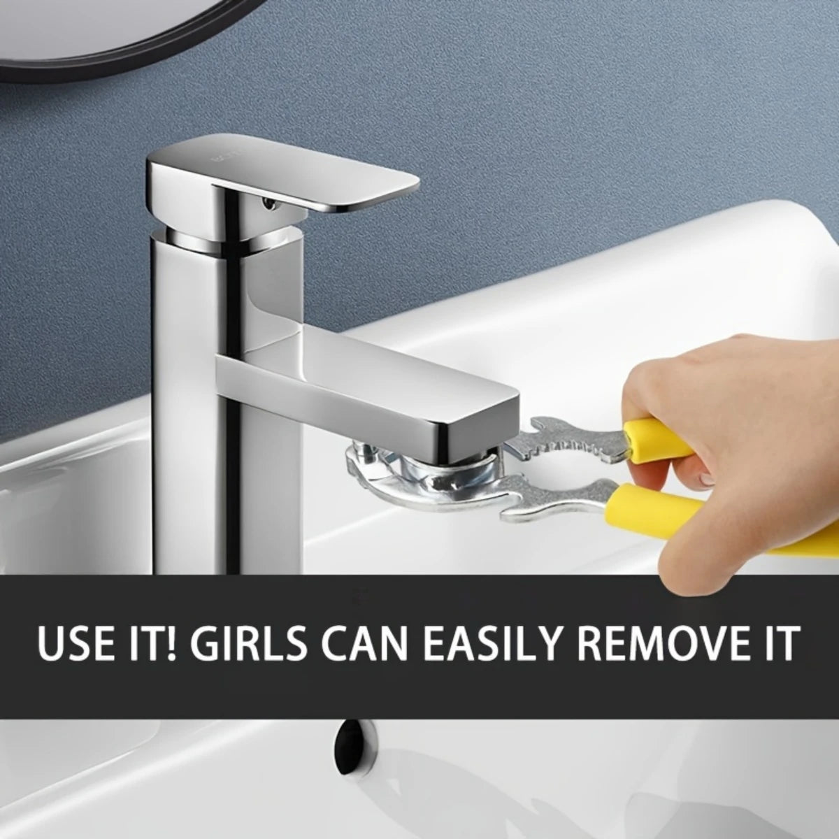 Multifunctional faucet aerator wrench, sink spout tool, non-slip handle, for filter removal, essential for home repairs
