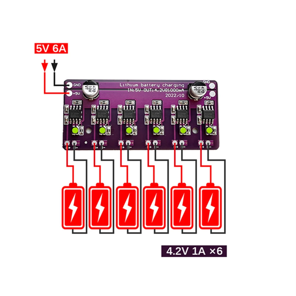 18650 Charging Module Lithium Battery Charger Board 4056 5V 1A PCB Circuit Board Charger Array  Electric Scooter Accessories