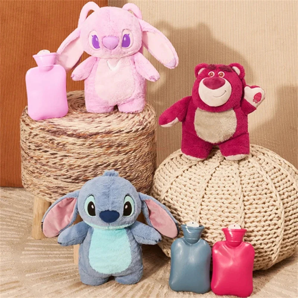 Anime Hobby Stitch Winter Extra Large Plush Hot Water Bottle Women's Home Water Filling Hand Warmer Gift for Girlfriend