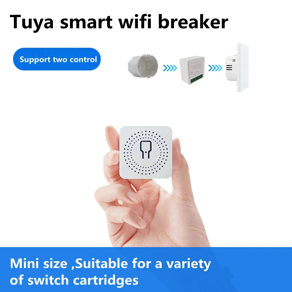 2 Way Control  Tuya Mini 16A WiFi Switch Smart Life App Smart Home Automation Module Interruptor Work for Alexa Google Home